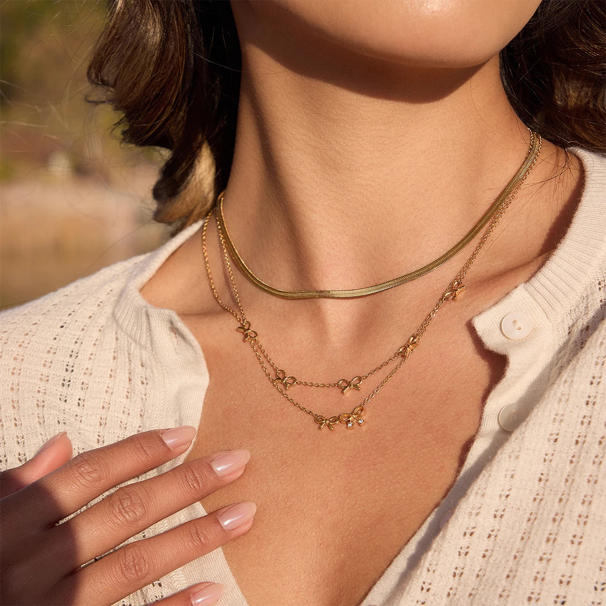 Romantic Bowknot Pendant Necklace