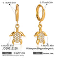 Delicate Crystal Starfish Shell Fish Drop Earrings