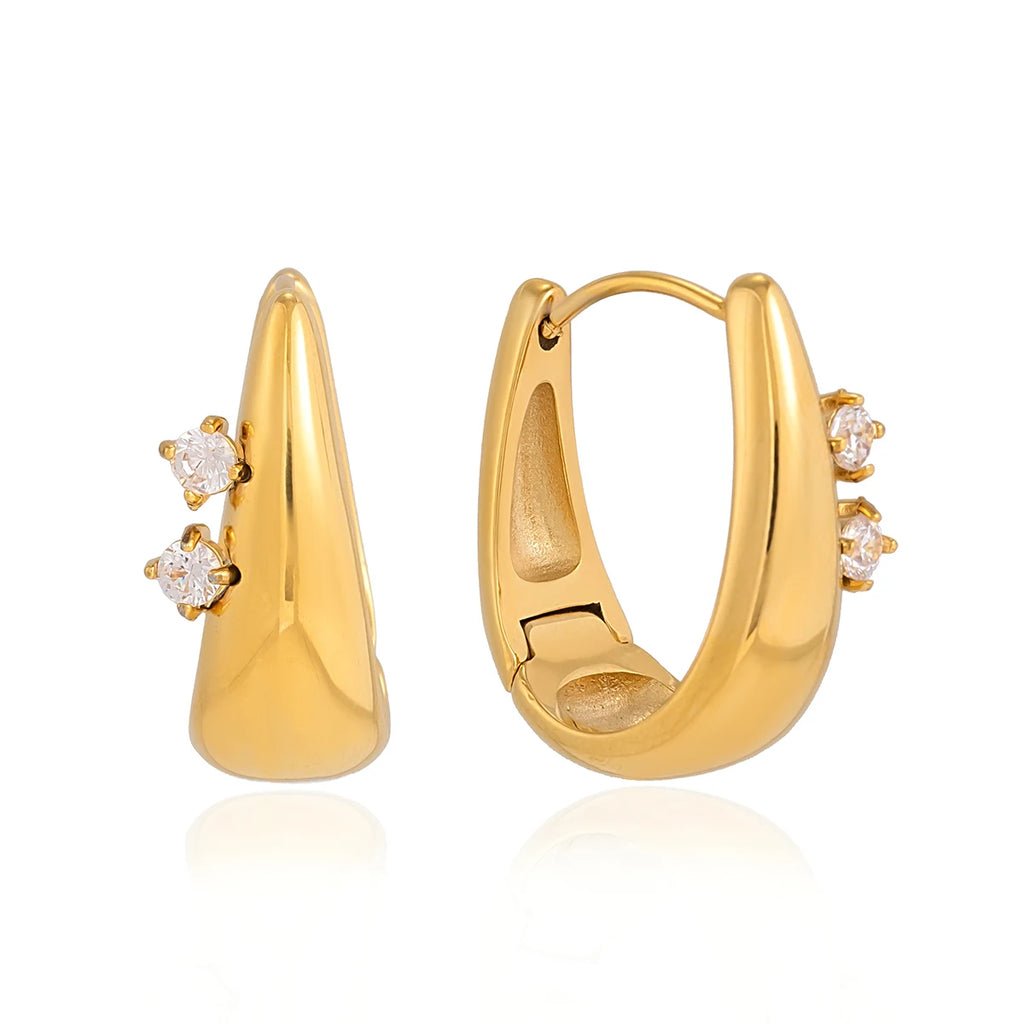 Classic Round Zircon Earrings