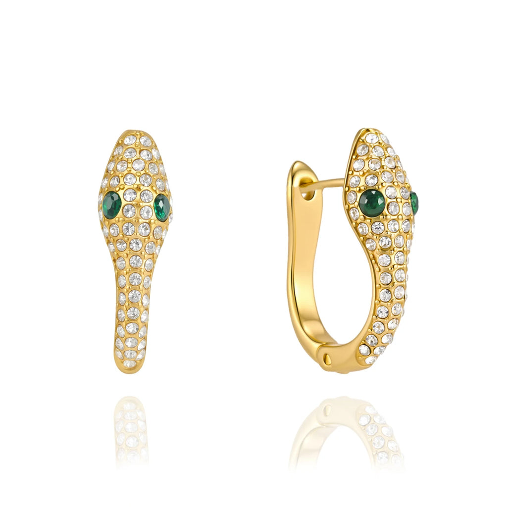 Snake Zircon Hoop Earrings