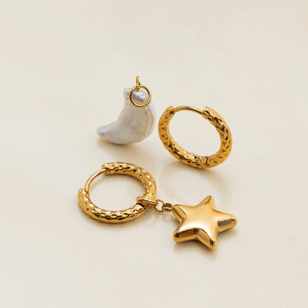 Freshwater Pearl Moon Earrings