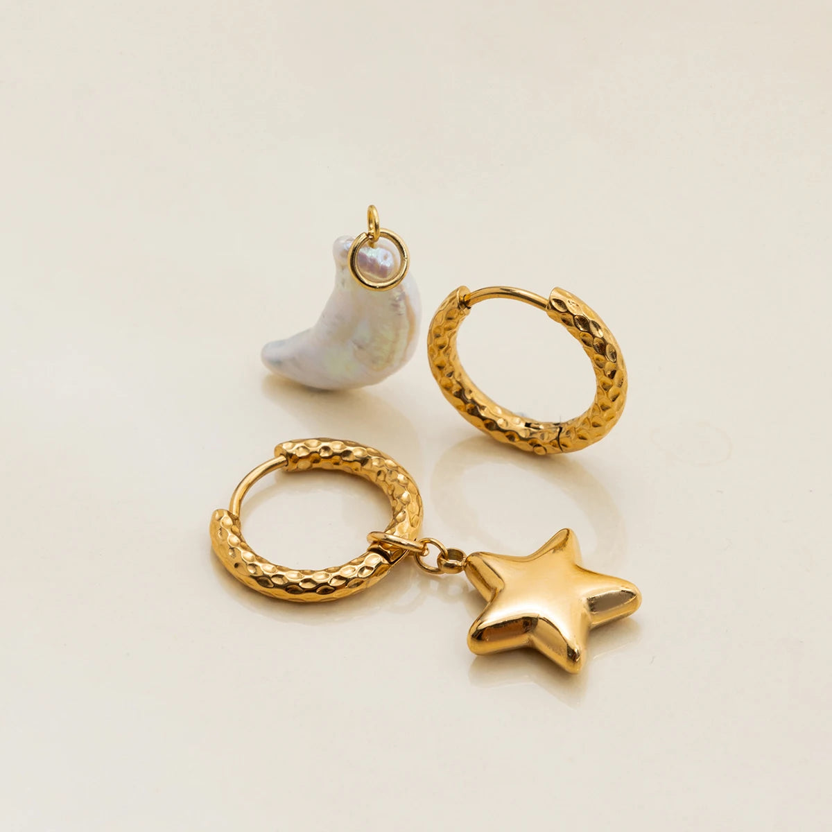 Freshwater Pearl Moon Earrings