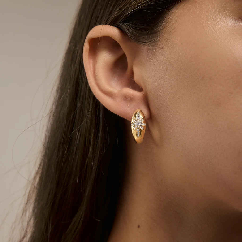 Rhinestone Star Hoop Earring