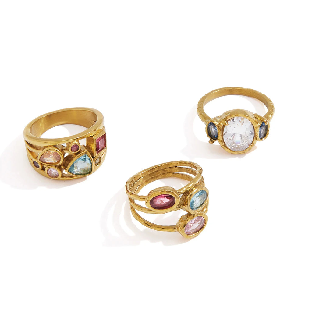 Colorful Zircon Rings