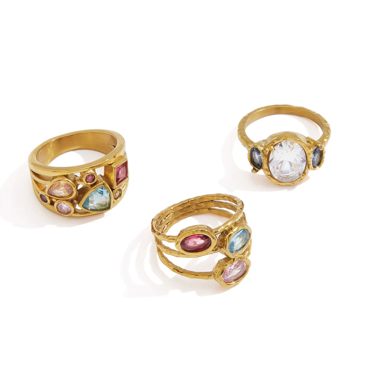 Colorful Zircon Rings