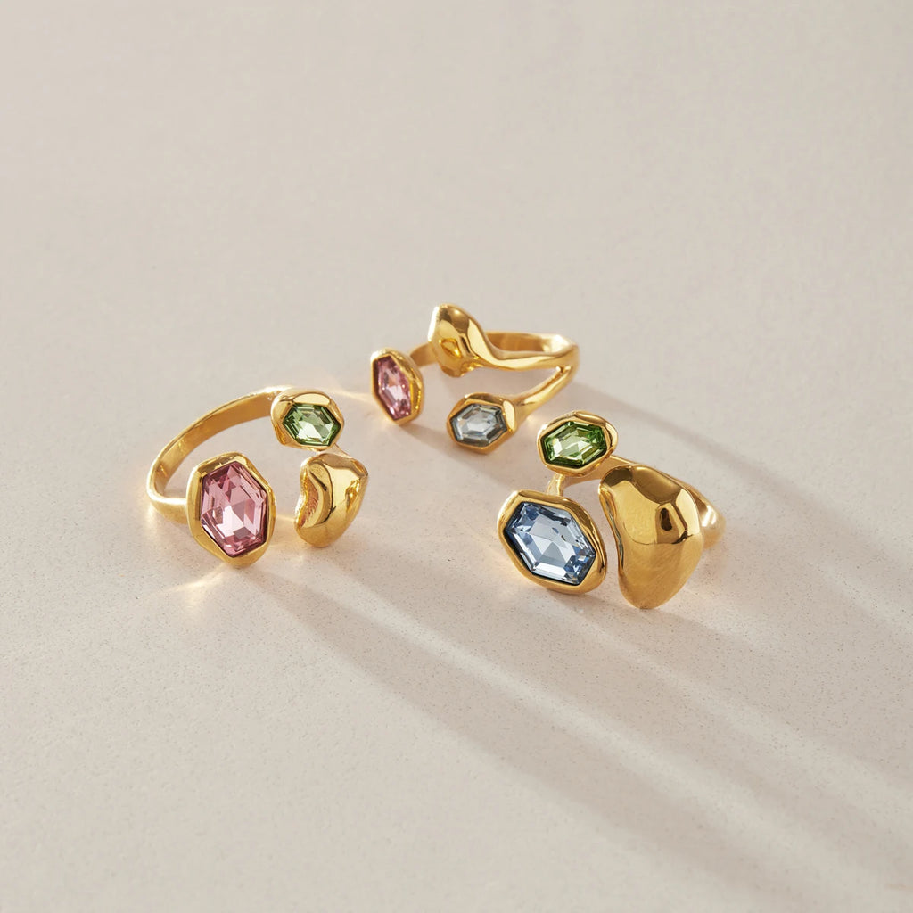 Colored Glass Open Ring