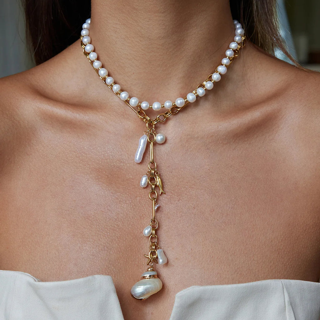 Geometric Pendant Y Shape Chain Necklace