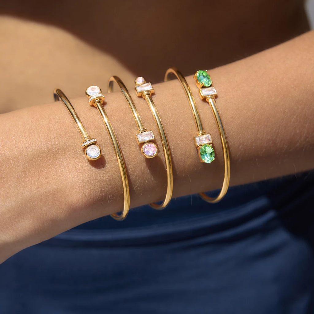 Trendy Round Zircon Cuff Bracelet
