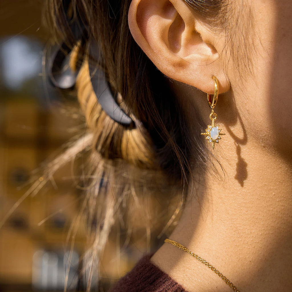 Elegant Opal Stone Drop Earrings