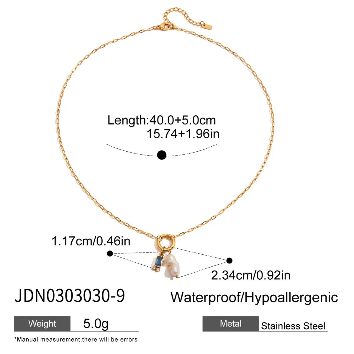Natural Pearls And Color Zirconia Pendant Necklace