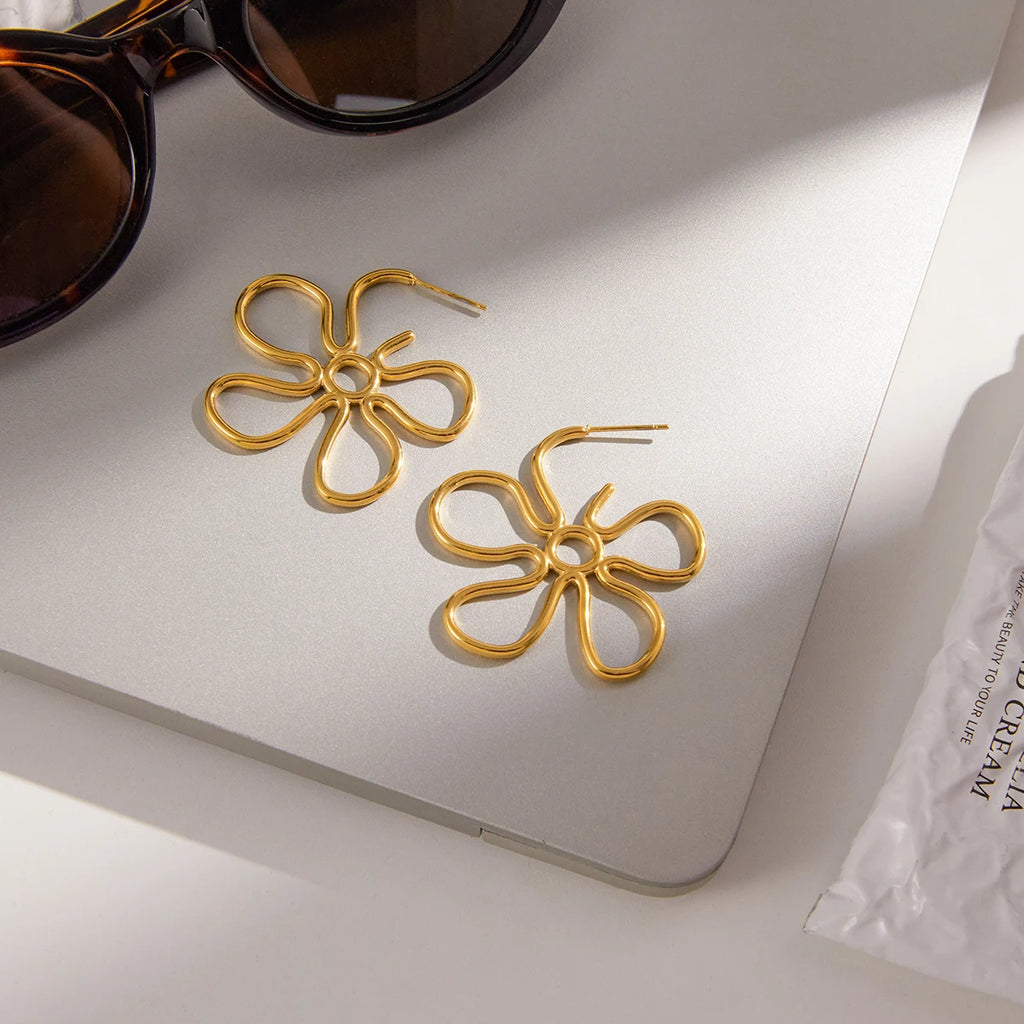 Hollow Flower Stud Earrings