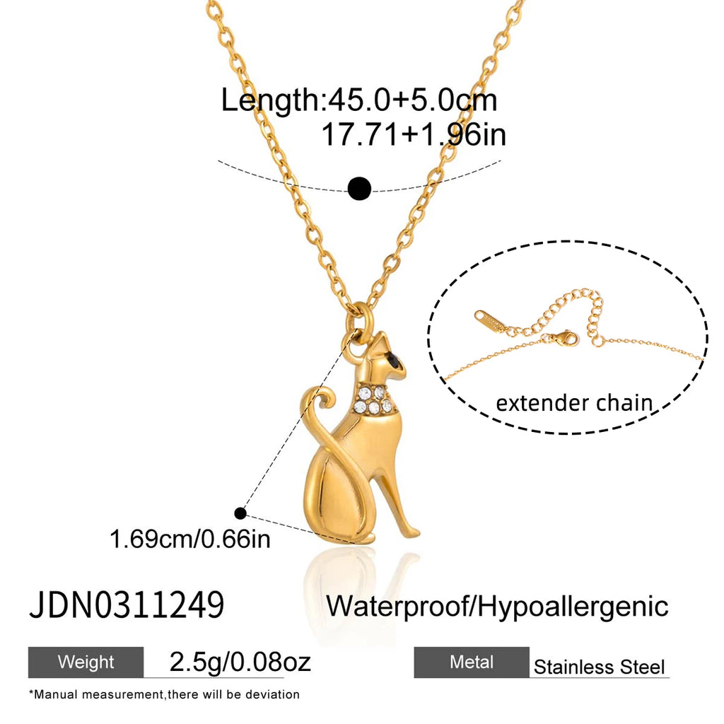 Cute Oil Drip Red Heart Crystal Dog Pendant Necklace