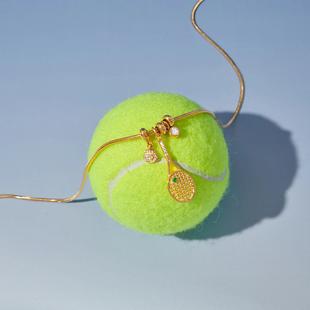 Dainty Zircon Tennis Racket Pendant Necklace