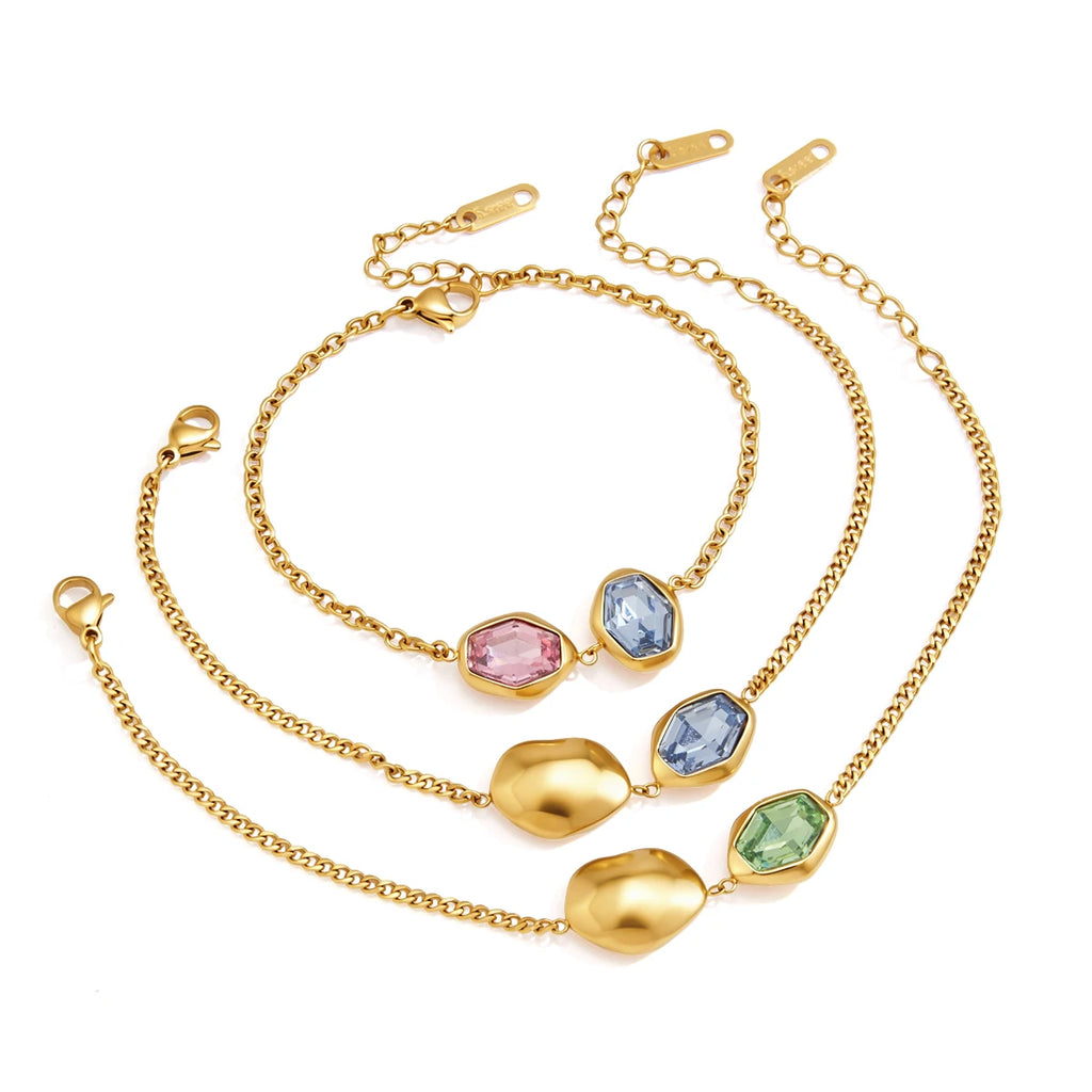 Trendy Colored Geometric Glass Bracelet