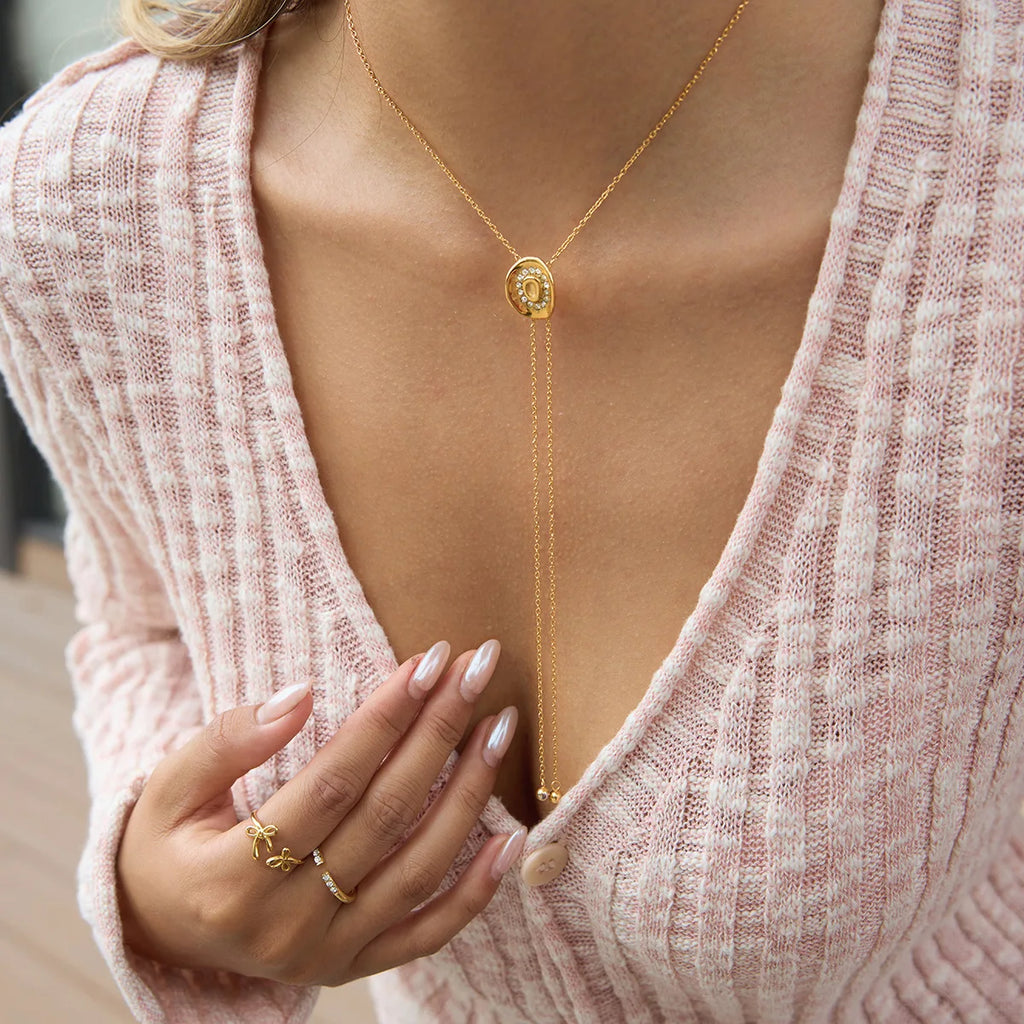 Geometric Pendant Y Shape Chain Necklace