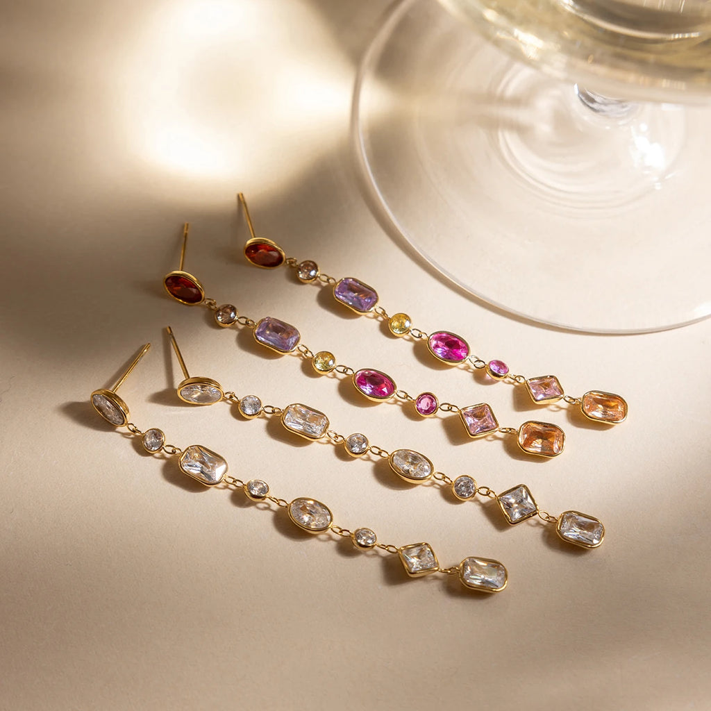 Delicate Zircon Drop Earrings