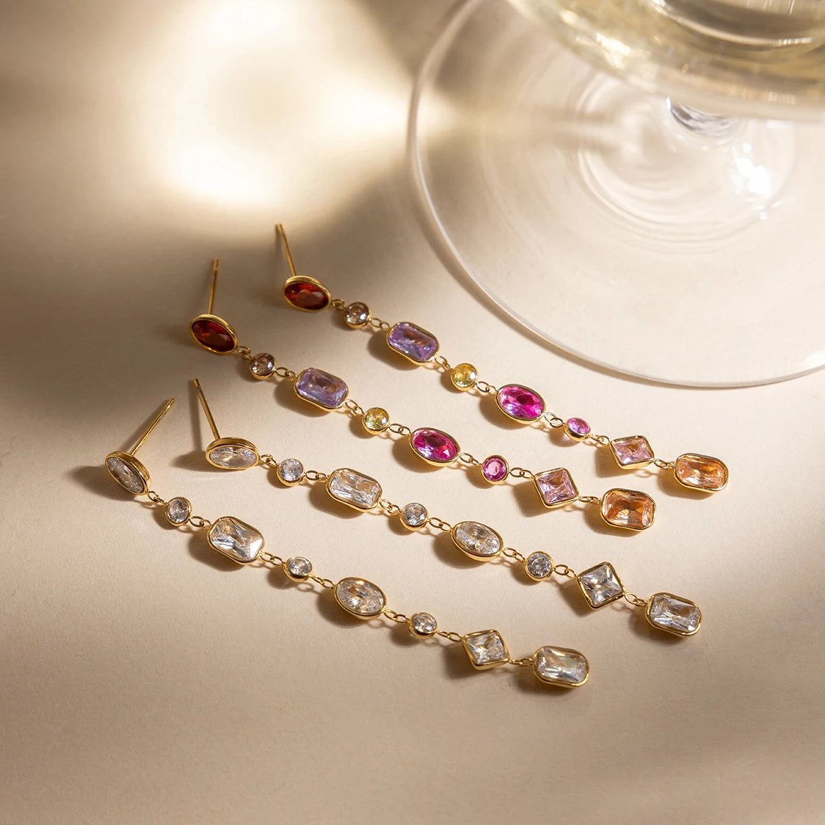 Delicate Zircon Drop Earrings
