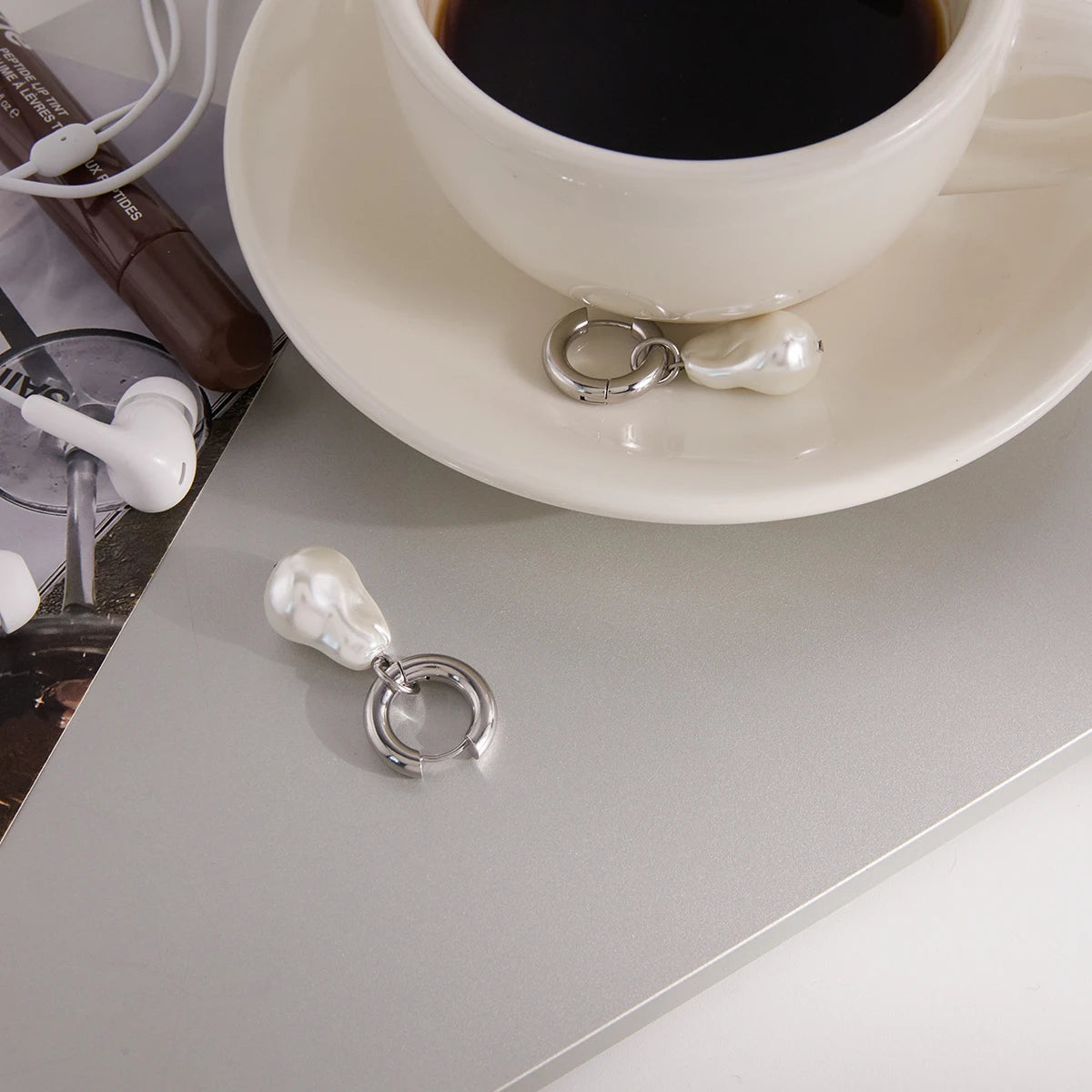 Elegant Baroque Pearl Drop Earrings