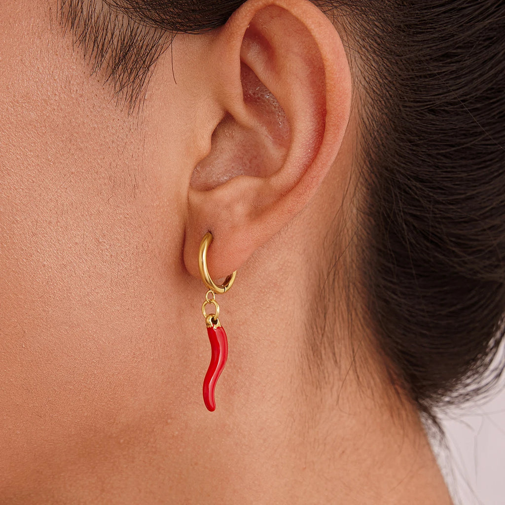 Oil-Dripping Chili Pepper Dangle Earrings