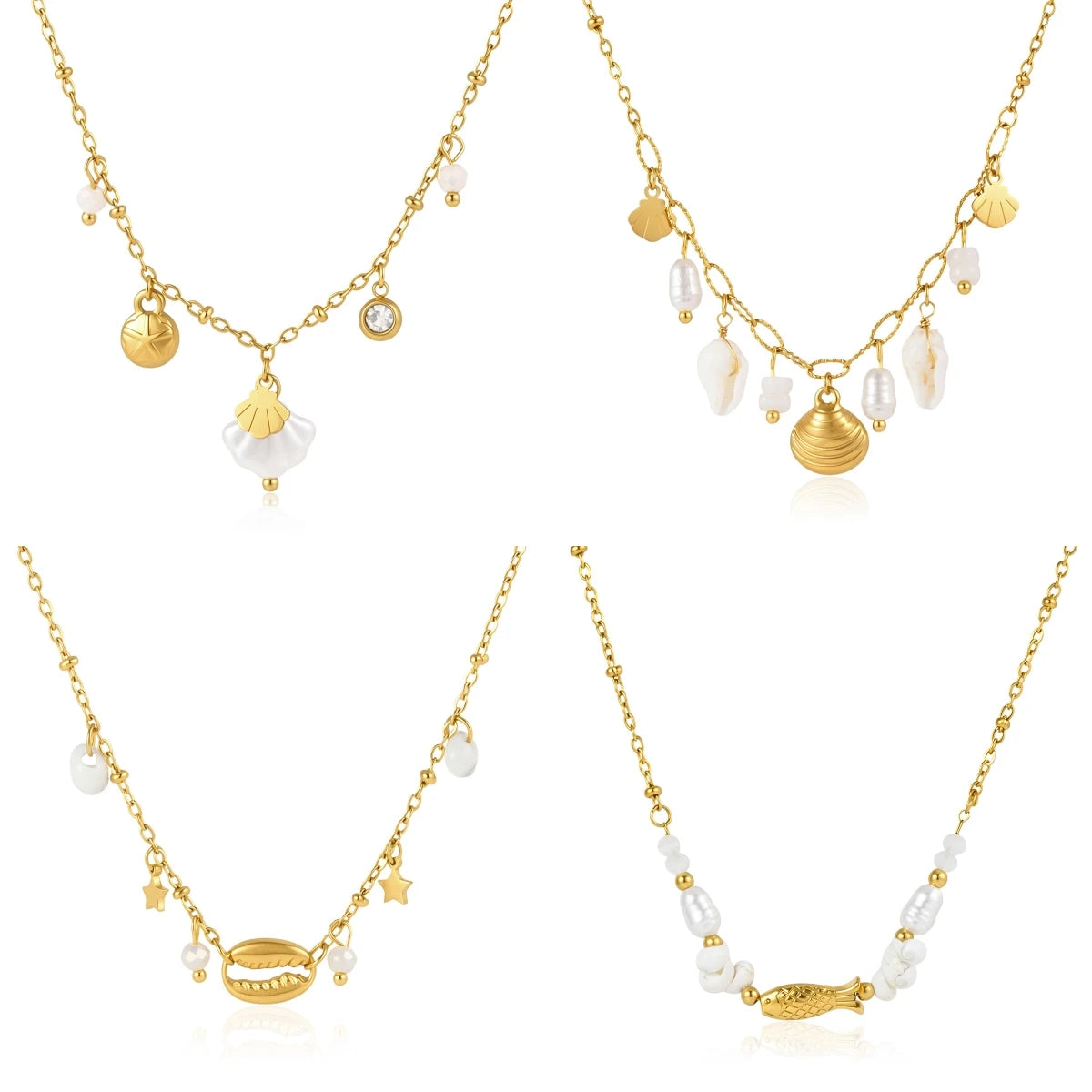 Shell Conch Imitation Pearl Necklace