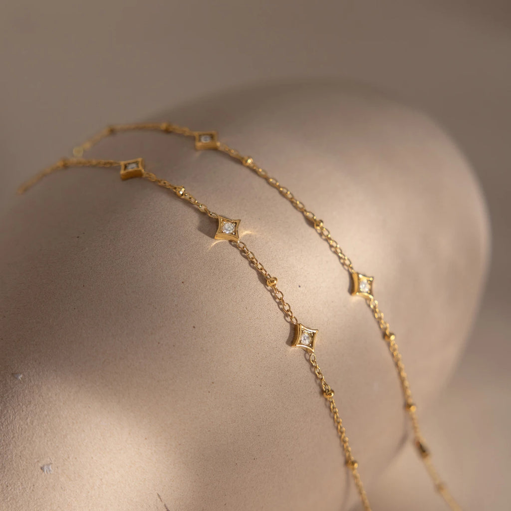 Zircon Star Necklace Bracelet And Necklace