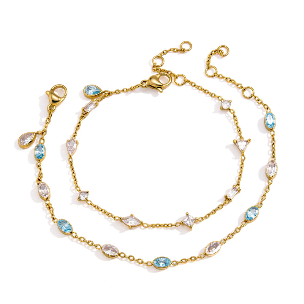 Sporty Geometric Zircon Bracelet