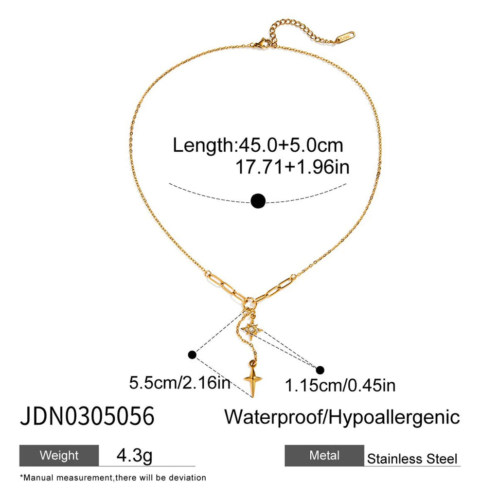 Classic Wind with White Diamonds Polished Quadrangle Pendant Necklace