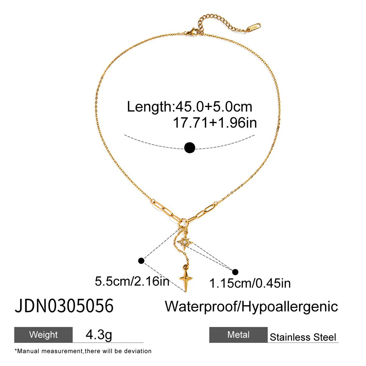 Classic Wind with White Diamonds Polished Quadrangle Pendant Necklace