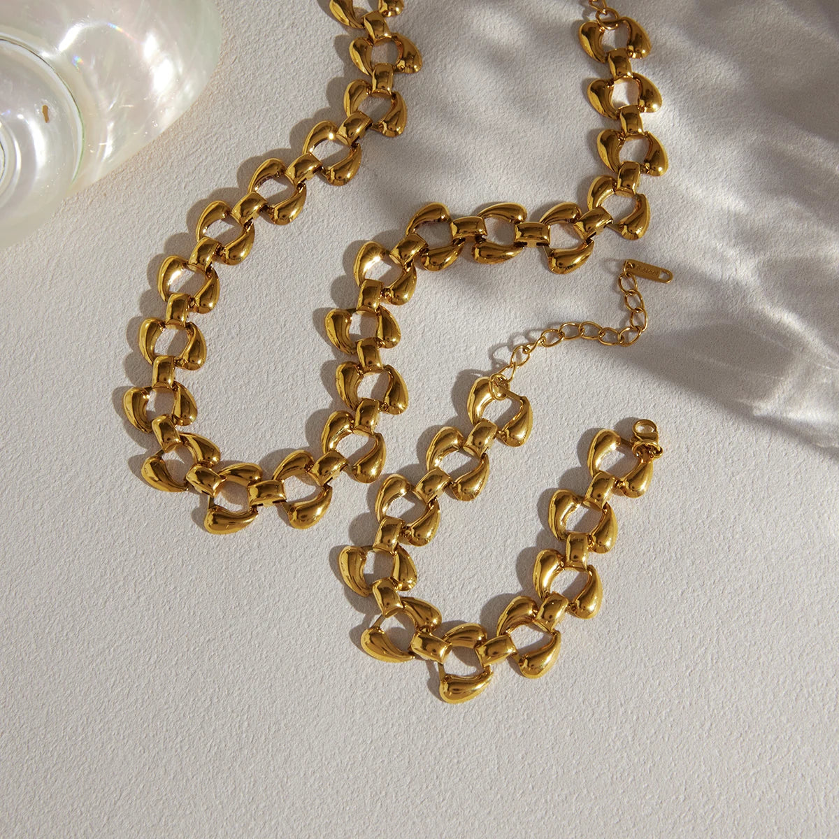 Chunky Chain Necklace And Bracelet Set