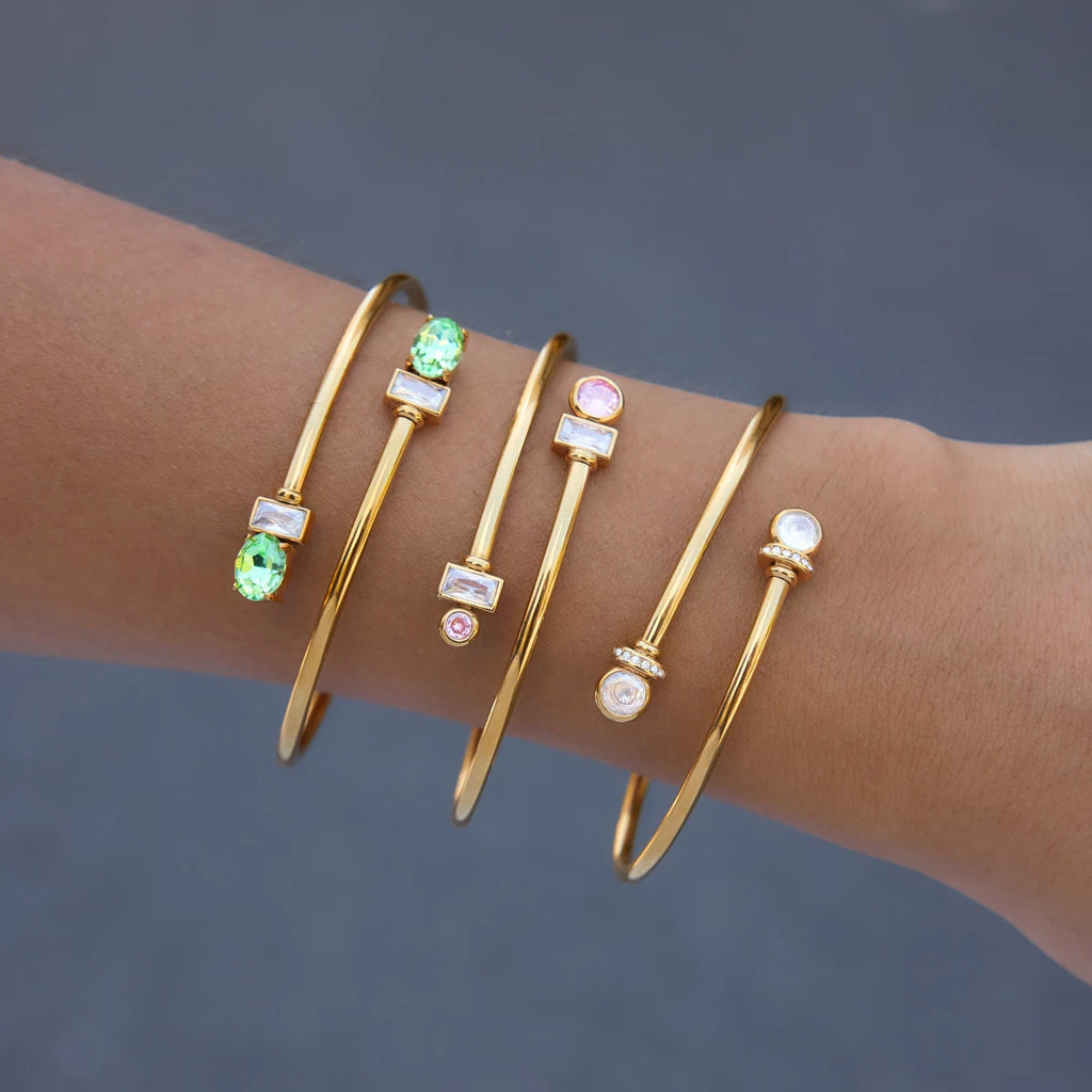 Trendy Round Zircon Cuff Bracelet