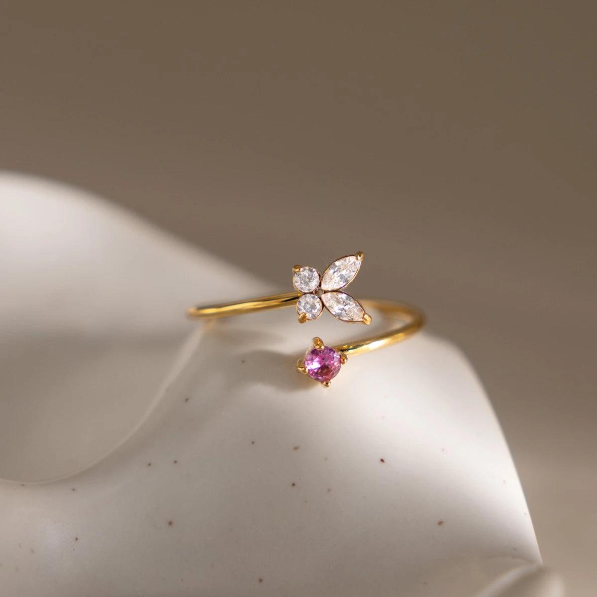 Sweet Butterfly Open Rings