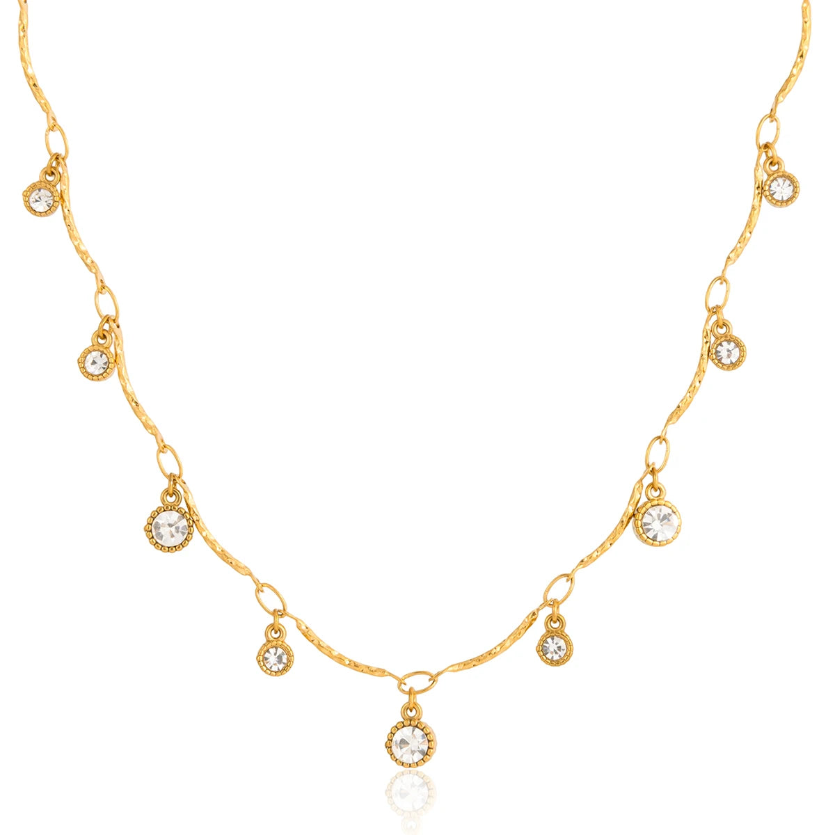 Delicate Round Crystal Pendant Necklace
