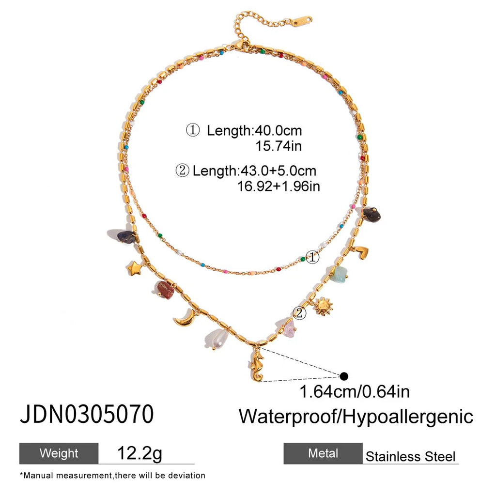 Double Layers Oil Drip Necklace