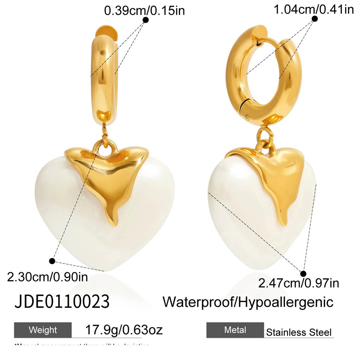 Romantic Resin Heart Drop Earrings