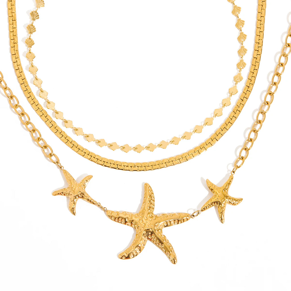 Hammered Starfish Pendant Necklace