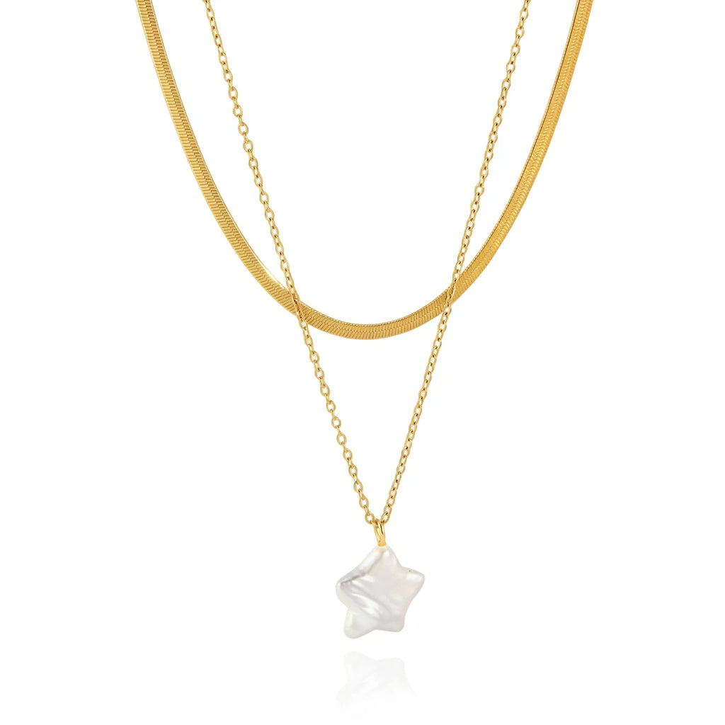 Freshwater Pearl Star Pendant Necklace