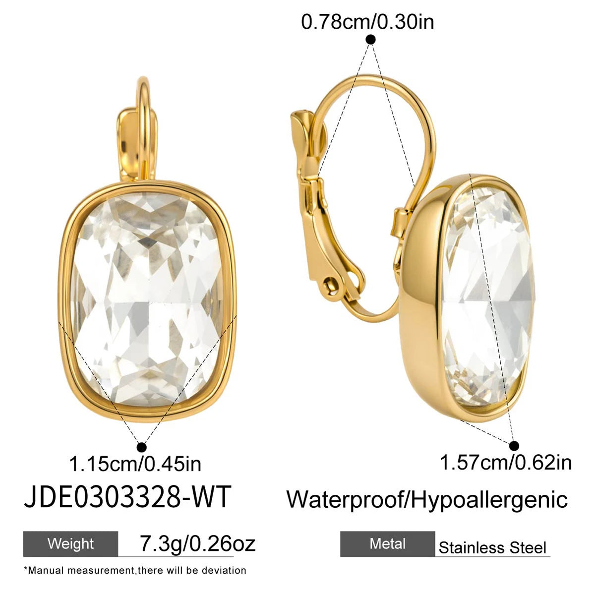Big Square Zircon Earring