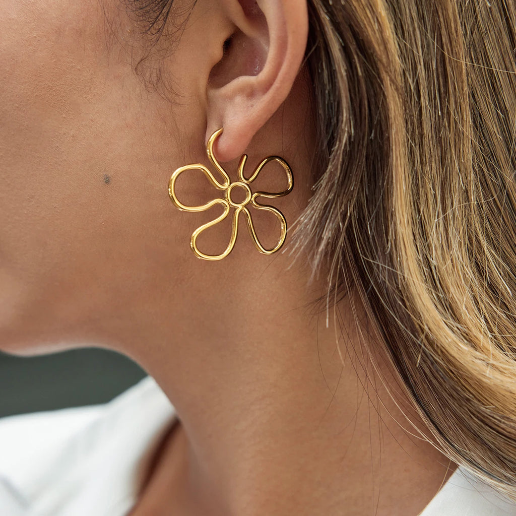 Hollow Flower Stud Earrings
