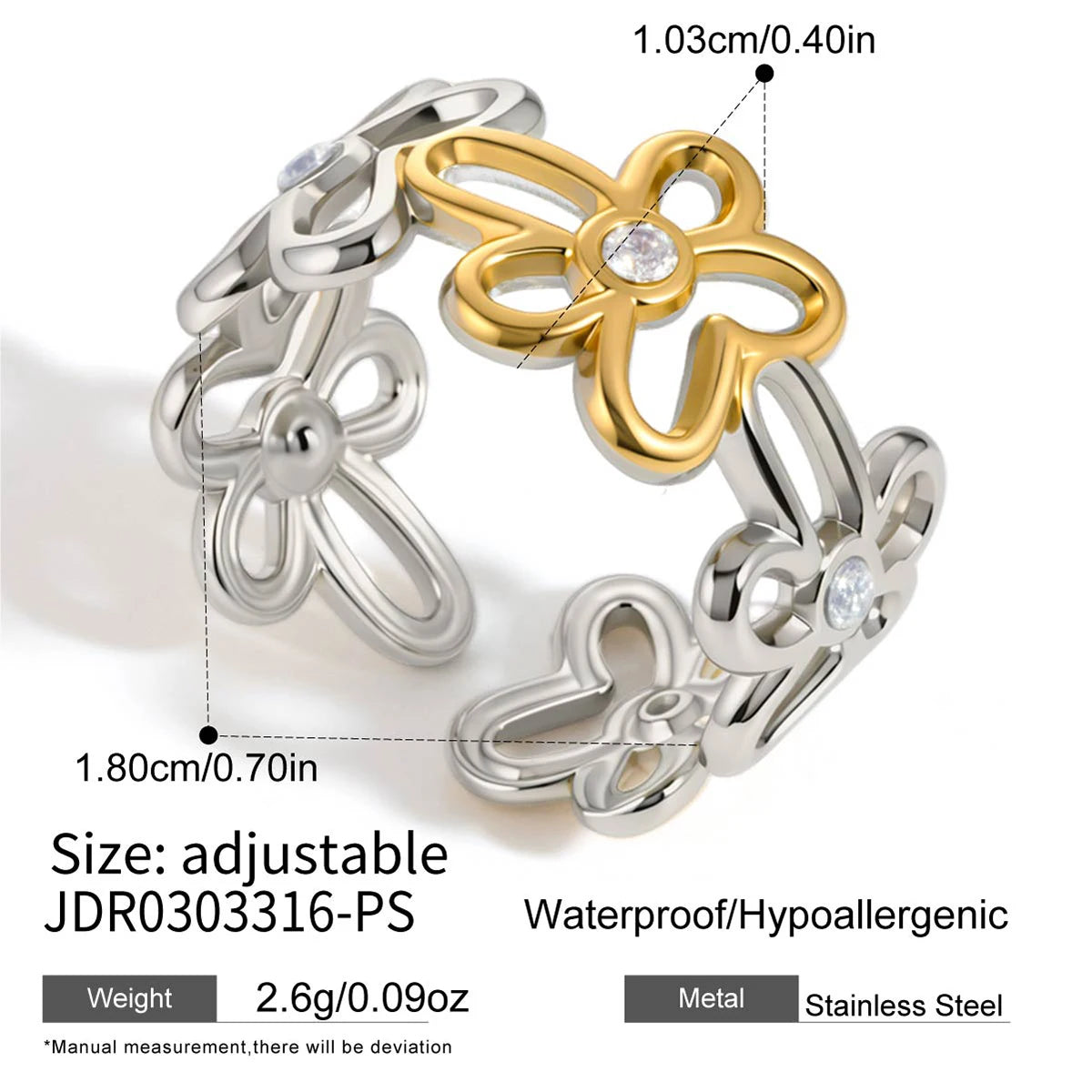 Romantic Zircon Flower Rings