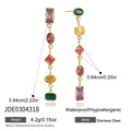 Colorful Zircon Geometric Pendant Drop Earring