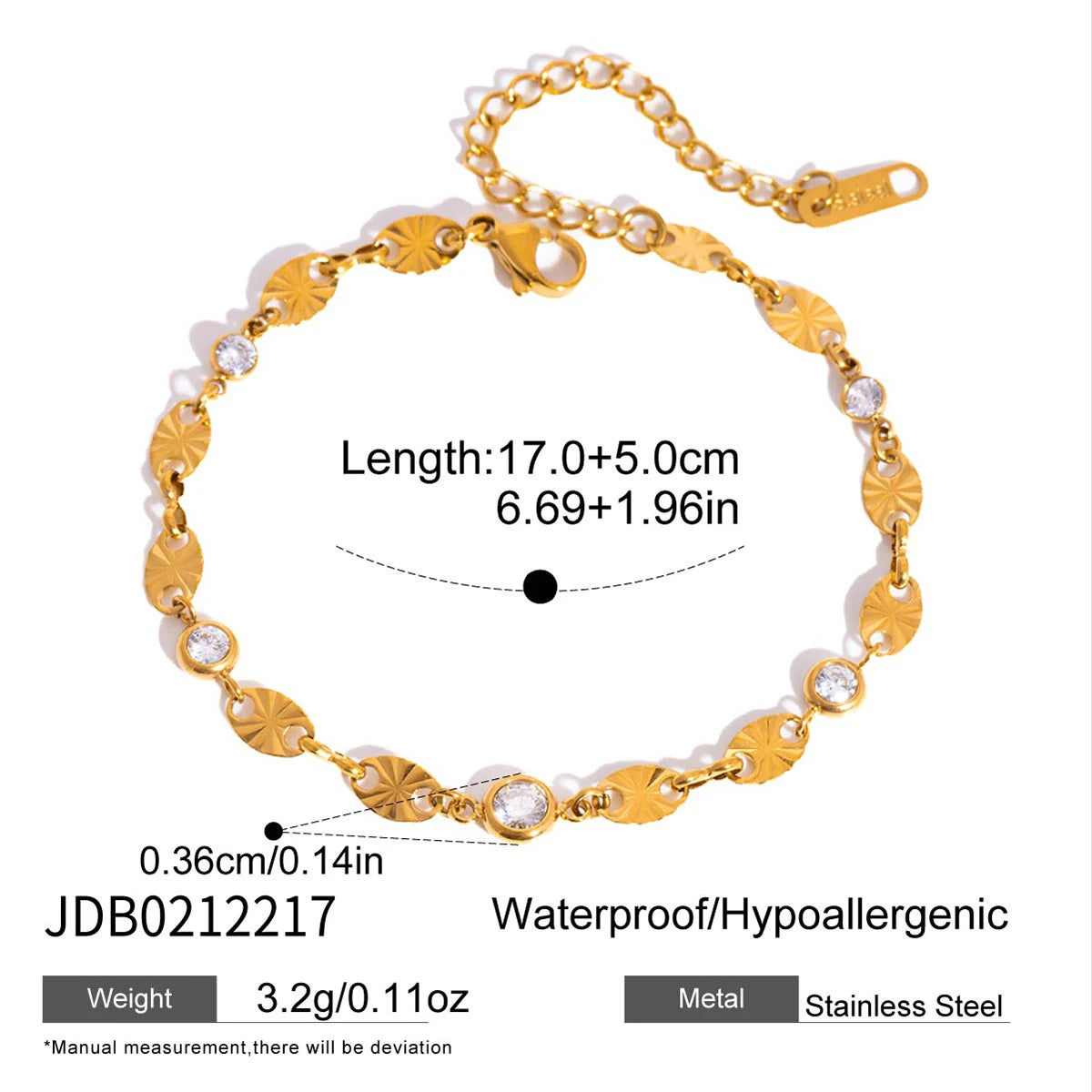 Classic Geometric Zircon Bracelet