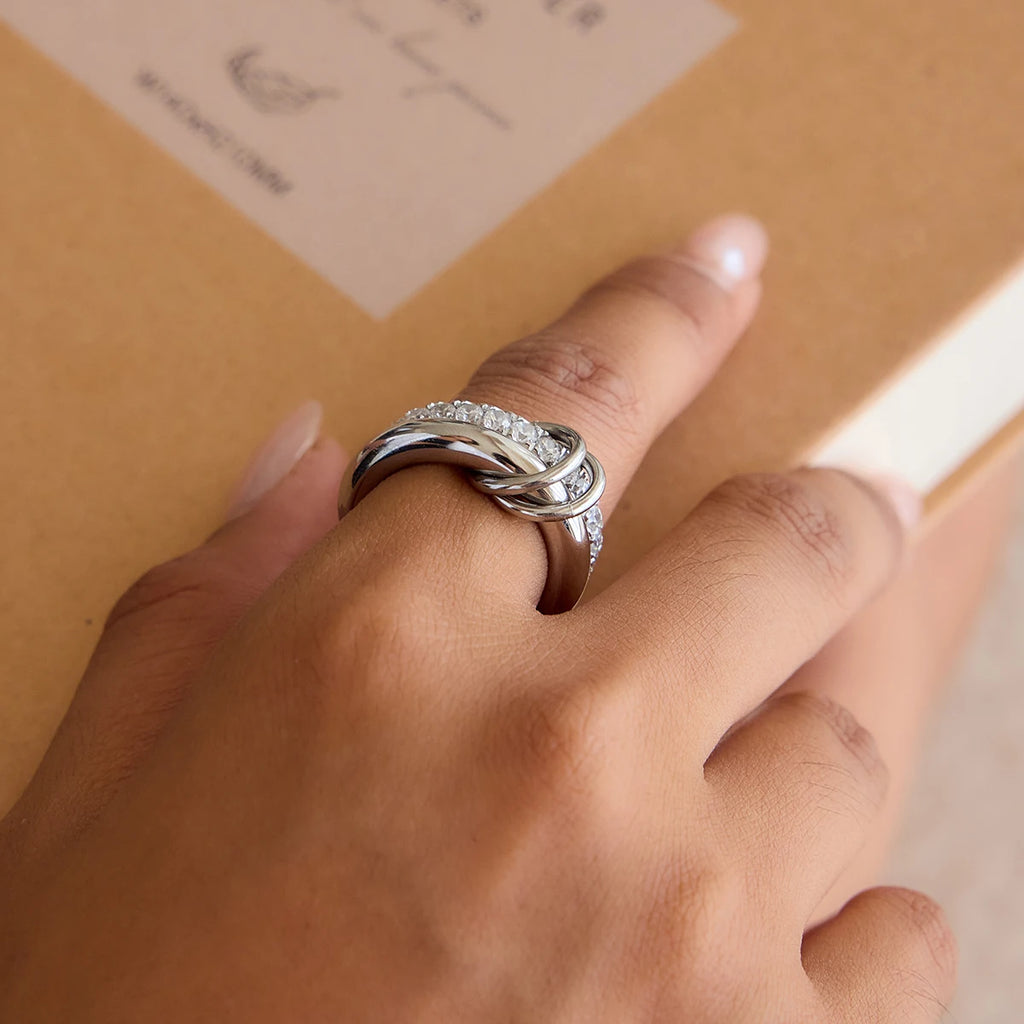 Double Layer Zircon Rings