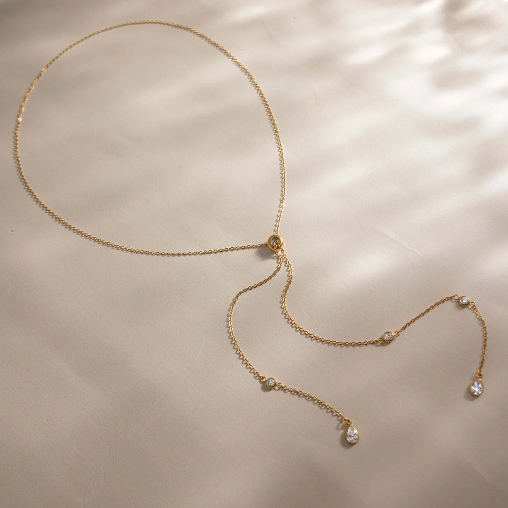Water Drop Zircon Pendant Necklace
