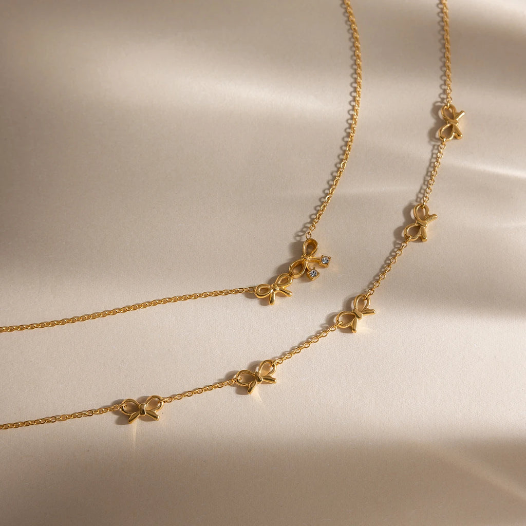 Romantic Bowknot Pendant Necklace