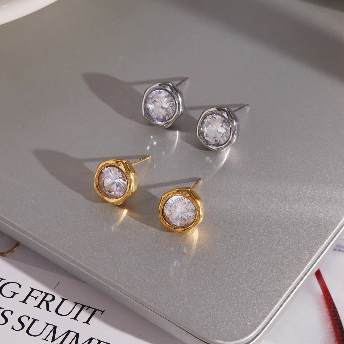 Classic Round Cubic Zircon Stud Earring