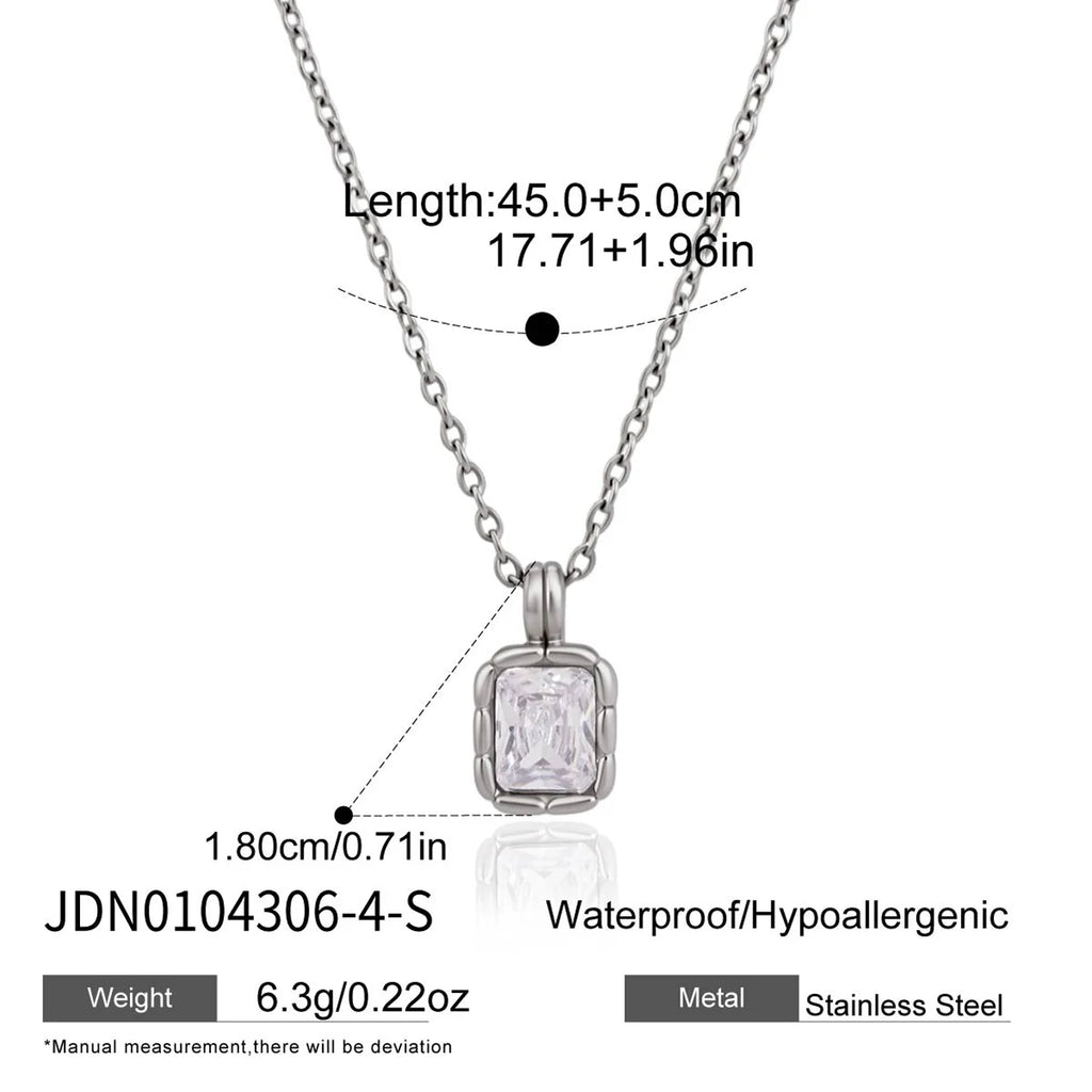 Minimalist Geometric Zircon Pendant Necklace