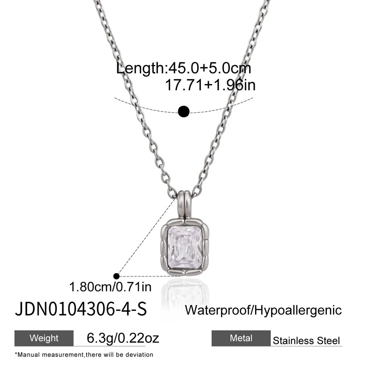 Minimalist Geometric Zircon Pendant Necklace