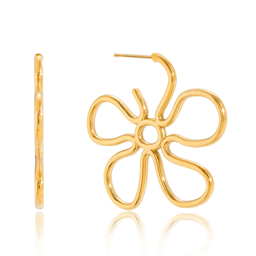 Hollow Flower Stud Earrings
