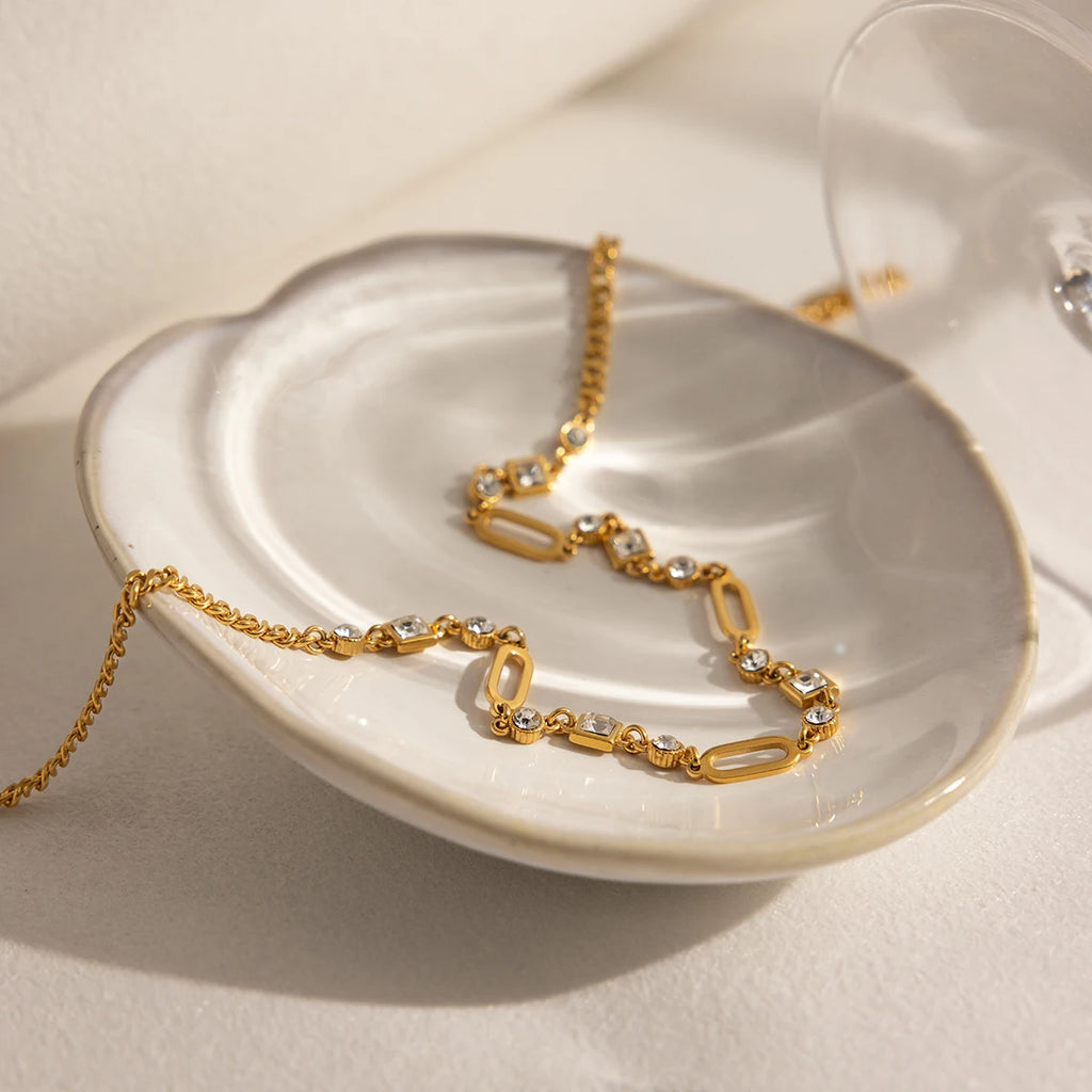 Geometric Crystal Chain Necklace