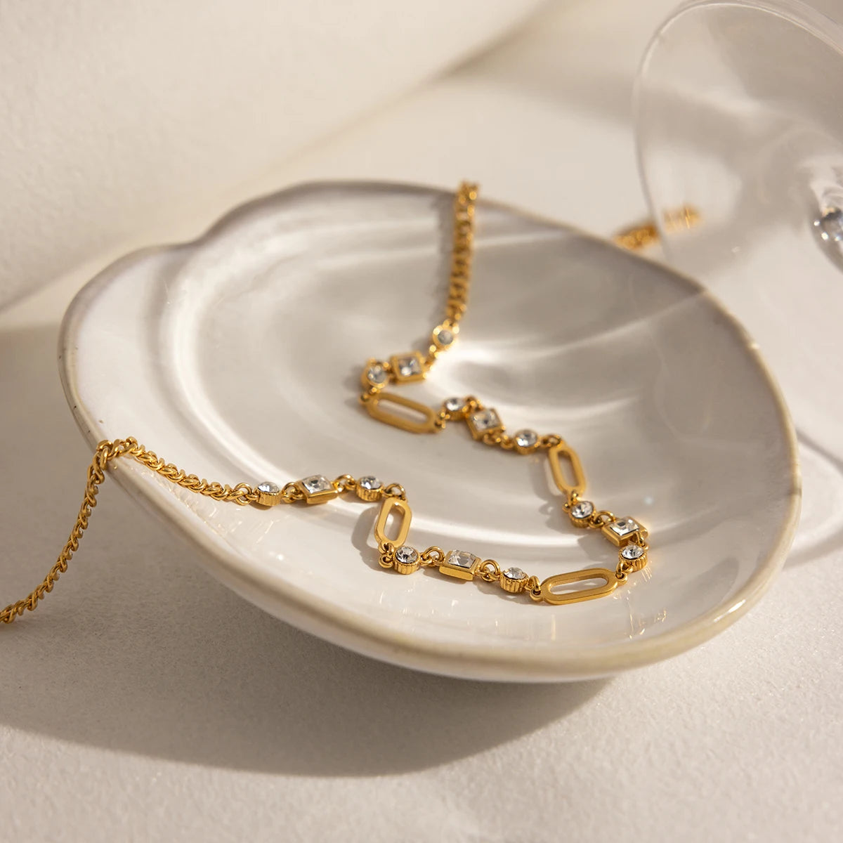 Geometric Crystal Chain Necklace